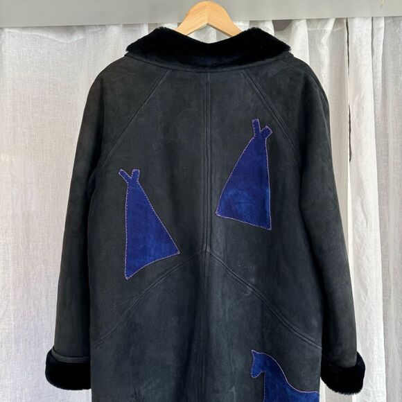 Gorgeous Vintage Handmade Artisan Shearling Maxi Coat - Picture 13 of 16